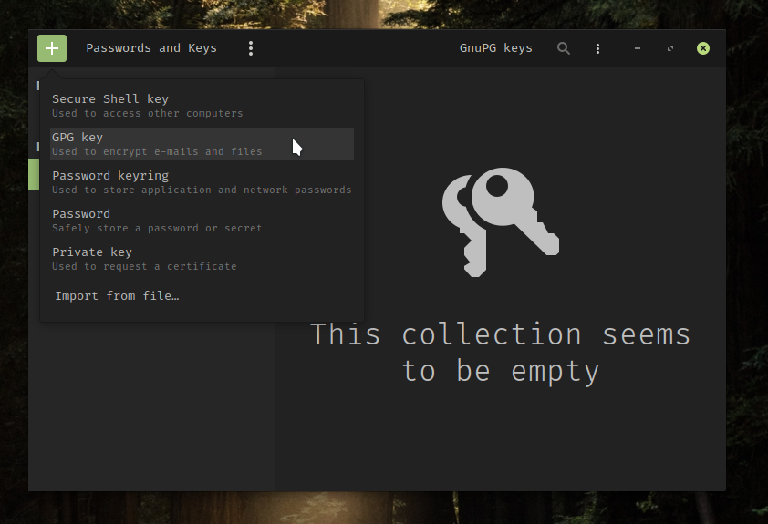 Create GPG key